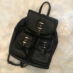 EUC BLACK LEATHER BACKPACK